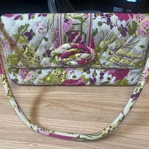 Vera Bradley Knot Just A Clutch Quilted Shoulder Bag in Make me Blush pa…